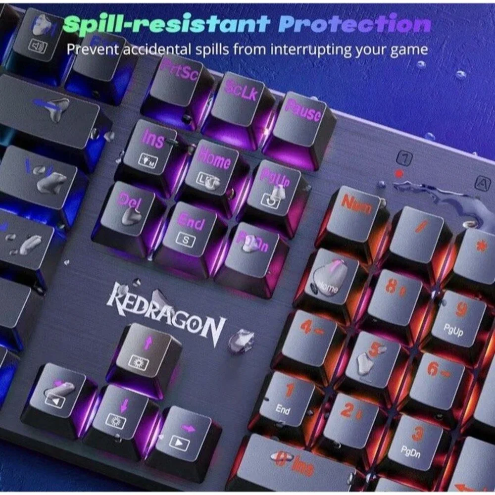 Redragon Mechanical Gaming Keyboard Wired, 11 Programmable Backlit Modes